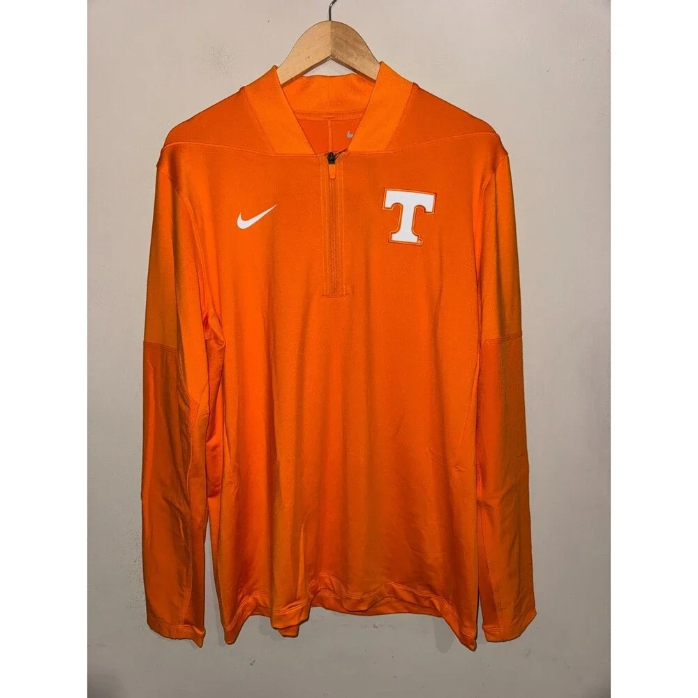 Men's L Nike Tennessee Volunteers Team Issued Sideline Coach 1/2 Zip Jacket NEW